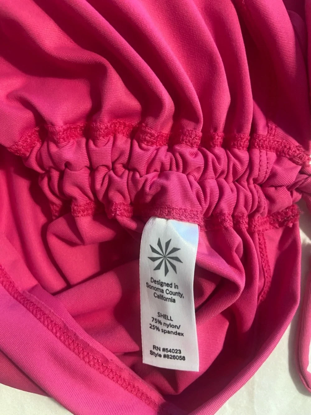 Athleta Tidal Ruched Hot Pink Rashguard - Picture 6 of 6